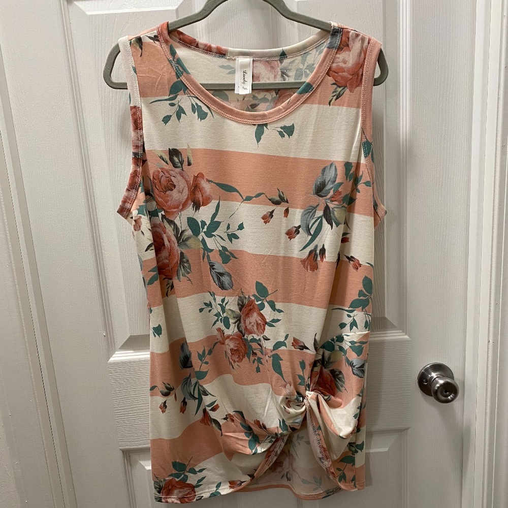 Floral Striped Tank Top